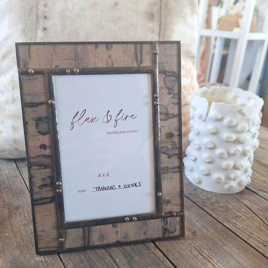 Dyed Linen and Glass Frame– Flax and Fire